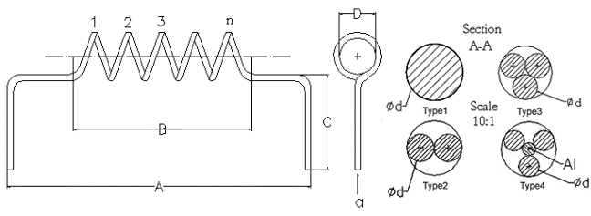 Aquecedor de tungstênio possui Typs diferentes, fazendo com que em aquecedor de tungstênio 05/03 de acordo com desenhos.