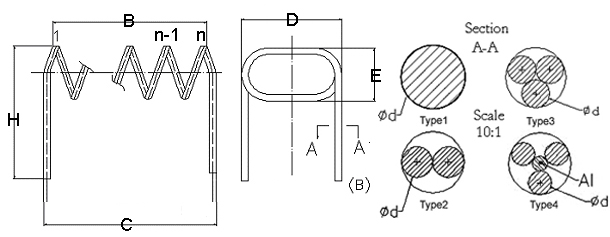 Aquecedor de tungstênio possui Typs diferentes, fazendo com que em aquecedor de tungstênio 05/03 de acordo com desenhos.